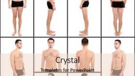  Presentation with food safety model - Slide set enhanced with human dignity - snapshot of model handsome man background and a  colored foreground