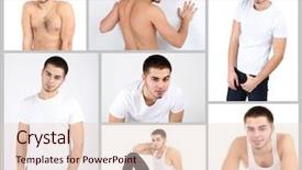  Presentation with certificate model - Amazing slide deck having human dignity - snapshot of model handsome man backdrop and a  colored foreground