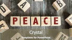  Presentation with peace - Beautiful slides featuring human dignity - wooden blocks with the text backdrop and a violet colored foreground