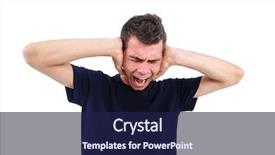  Presentation with human ear - Audience pleasing slide deck consisting of human ear - isolated casual man not listening backdrop and a navy blue colored foreground