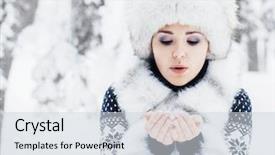  Presentation with clothes - Audience pleasing slides consisting of human ear - portrait of young beautiful girl backdrop and a sky blue colored foreground