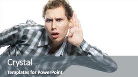  Presentation with floral border over white - Presentation featuring human ear - young man listening over white background and a gray colored foreground