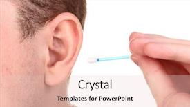  Presentation with human ear - PPT layouts with human ear and cotton swabs background and a lemonade colored foreground