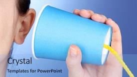  Presentation with human ear - Slides featuring human ear and paper cup background and a light blue colored foreground