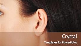  Presentation with human ear - PPT theme with human ear closeup background and a red colored foreground