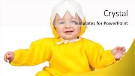  Presentation with baby girl - Beautiful presentation theme featuring human egg shell - adorable baby girl with chicken backdrop and a  colored foreground