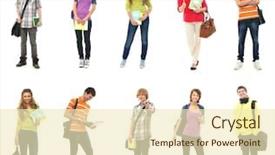 Presentation with teenagers - Colorful PPT layouts enhanced with human emotion - group of smiling teenagers staying backdrop and a soft green colored foreground