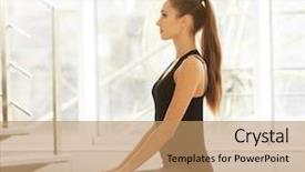  Presentation with health - Colorful PPT layouts enhanced with human emotion - health concept young attractive woman backdrop and a coral colored foreground