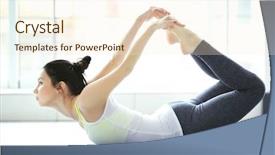  Presentation with yoga - Beautiful presentation theme featuring human emotion - yoga concept young attractive woman backdrop and a cream colored foreground