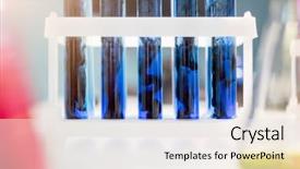  Presentation with tubes - Cool new theme with human experimentation - photography of tubes with reagents backdrop and a  colored foreground