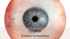  Presentation with human eye - Theme having human eye - close up view of eyeball background and a lemonade colored foreground