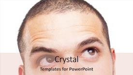  Presentation with human face - Beautiful PPT theme featuring human eye - half face of a young backdrop and a lemonade colored foreground