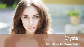  Presentation with close up of young girls - Presentation with human eye - portrait close up of young background and a coral colored foreground