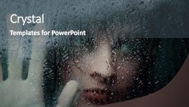  Presentation with woman sad - Theme featuring human eye - sad young woman background and a dark gray colored foreground