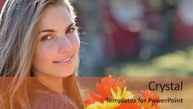  Presentation with lactation young woman breastfeeding - PPT layouts featuring human eye - young pretty woman portrait outdoor background and a red colored foreground