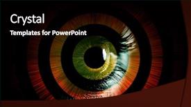  Presentation with human eye - Cool new PPT theme with human eye abstract vision concept backdrop and a black colored foreground