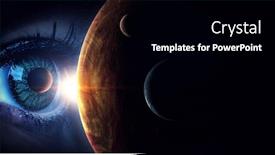  Presentation with human eye - Presentation theme having human-eye-and-space-elements background and a black colored foreground