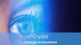  Presentation with human eye - Cool new slide set with human-eye-and-space-elements backdrop and a teal colored foreground