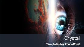  Presentation with human eye - PPT theme having human-eye-and-space-elements background and a tawny brown colored foreground