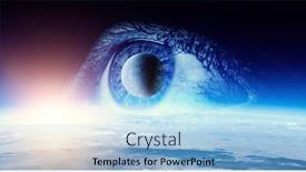  Presentation with human eye - Presentation theme featuring human-eye-and-space-elements background and a light blue colored foreground