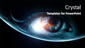  Presentation with human eye - Beautiful presentation theme featuring human-eye-and-space-elements backdrop and a black colored foreground