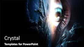  Presentation with human eye - Colorful presentation enhanced with human-eye-and-space-elements backdrop and a black colored foreground