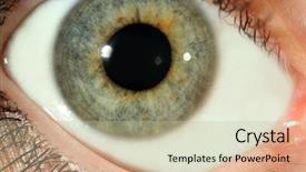  Presentation with human eye - Presentation enhanced with human eye close-up background and a mint green colored foreground