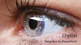  Presentation with human eye - Cool new presentation design with human eye close-up backdrop and a coral colored foreground