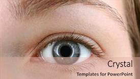  Presentation with human eye - Colorful presentation enhanced with human eye close-up backdrop and a coral colored foreground