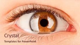  Presentation with human eye - Beautiful presentation featuring human eye close up backdrop and a coral colored foreground