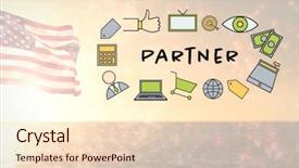  Presentation with world flag - Presentation theme enhanced with human eye colourful world - composite image of partner icon background and a lemonade colored foreground