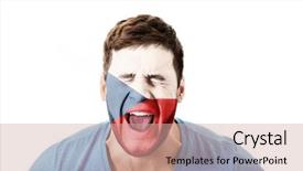  Presentation with czech republic - Presentation consisting of human eye colourful world - screaming man with czech republic background and a  colored foreground