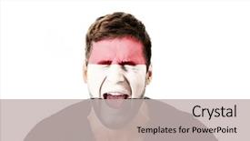  Presentation with egypt medical tourism - Amazing presentation design having human eye colourful world - screaming man with egypt flag backdrop and a light gray colored foreground