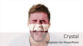  Presentation with world flag - Audience pleasing PPT theme consisting of human eye colourful world - screaming man with latvia flag backdrop and a lemonade colored foreground