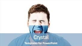  Presentation with world flag - Beautiful presentation design featuring human eye colourful world - screaming man with san marino backdrop and a  colored foreground