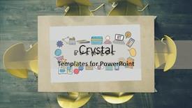  Presentation with meeting table - Beautiful presentation theme featuring human eye colourful world - table top meeting with web backdrop and a mint green colored foreground