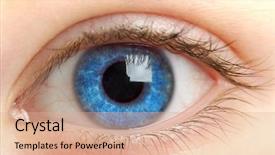  Presentation with shooting - Colorful presentation theme enhanced with human eye macro shooting backdrop and a coral colored foreground