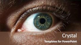  Presentation with human eye - PPT layouts featuring human eye macro background and a tawny brown colored foreground