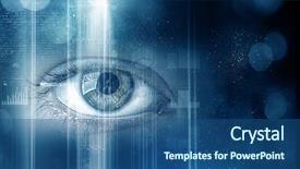  Presentation with human eye - Audience pleasing PPT layouts consisting of human eye on digital technology backdrop and a ocean colored foreground