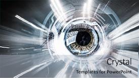  Presentation with digital data a human eye - PPT theme having human eye on digital technology background and a light blue colored foreground