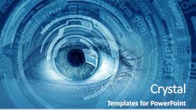  Presentation with human eye - PPT layouts with human eye on digital technology background and a teal colored foreground