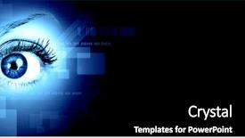  Presentation with human eye - PPT theme enhanced with human eye on technology design background and a black colored foreground