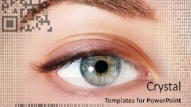  Presentation with eye brows - Slide set featuring human eye with integrated codes background and a coral colored foreground