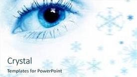  Presentation with human eye - Amazing presentation theme having human eye backdrop and a sky blue colored foreground