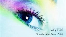  Presentation with human eye - Presentation theme enhanced with human-eye background and a cool aqua colored foreground