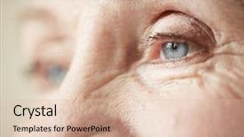  Presentation with human eye - Colorful PPT layouts enhanced with human eye backdrop and a lemonade colored foreground