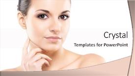  Presentation with human face - Colorful PPT theme enhanced with human face isolated on white backdrop and a sky blue colored foreground