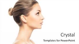  Presentation with human face - Presentation theme having human face isolated on white background and a  colored foreground