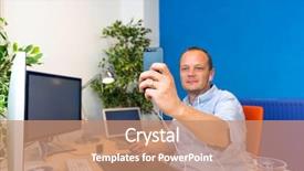  Presentation with cleaning business - PPT layouts enhanced with human factors - business man taking a selfie background and a coral colored foreground