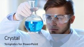  Presentation with laboratory blood test tubes - Presentation featuring laboratoire chimique - man in laboratory checking test background and a light blue colored foreground